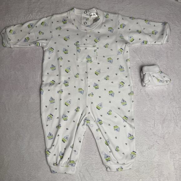 Vtg Children’s Place Baby Boy Shorts Romper Set Sailboat Lot 3-6 Months Sweater - Picture 2 of 5